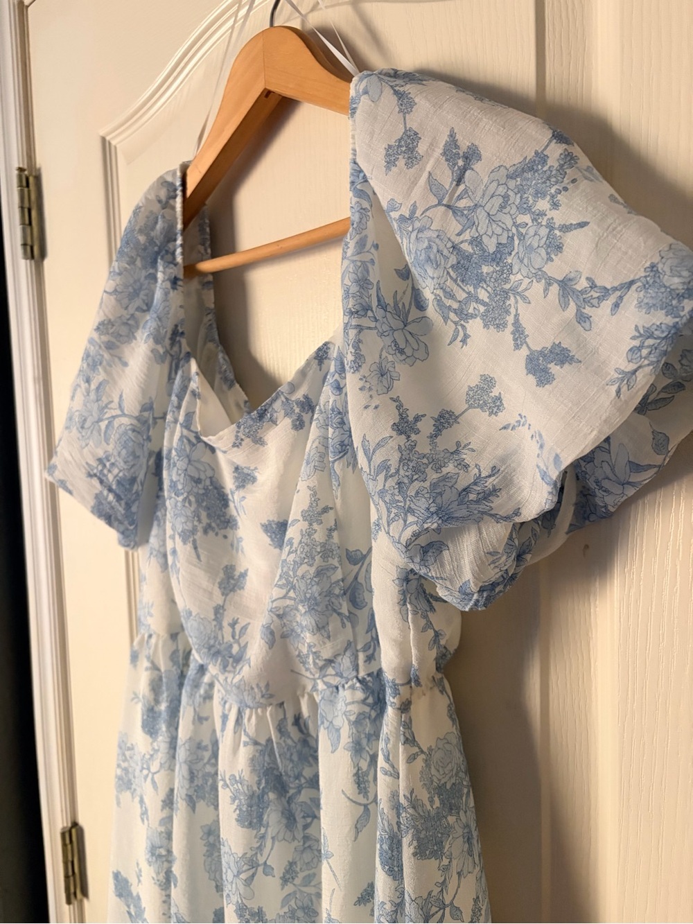 NWT Blu Pepper boutique floral cottagecore midi square neck dress, L - Picture 3 of 12